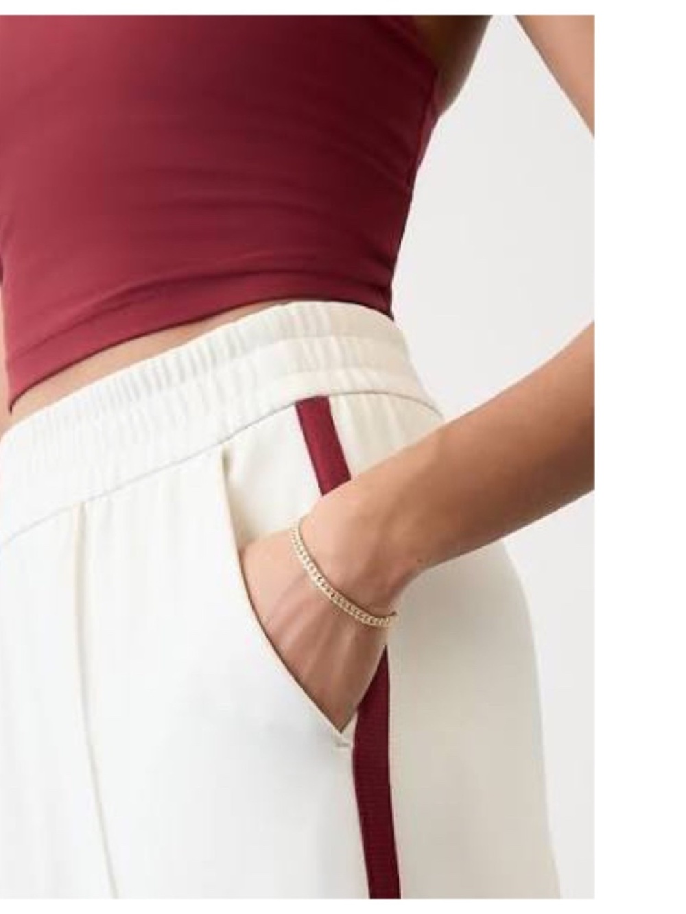ATHLETA Finish Line Womens XLT Cream Mid Rise Track Pants Travel Athleisure Tall - Picture 2 of 13